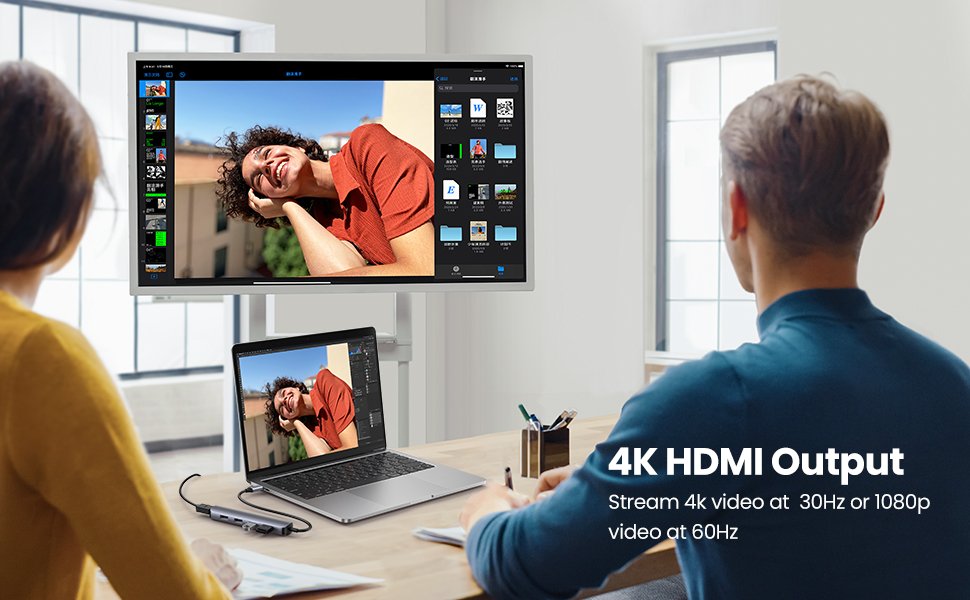 UGREEN-USB-C-Hub-4K30Hz-HDMI-USB-C-Hub-Multiport-Adapter-with-4-USB-30-Ports-USB-C-Dongle-Compatible-lrm20197